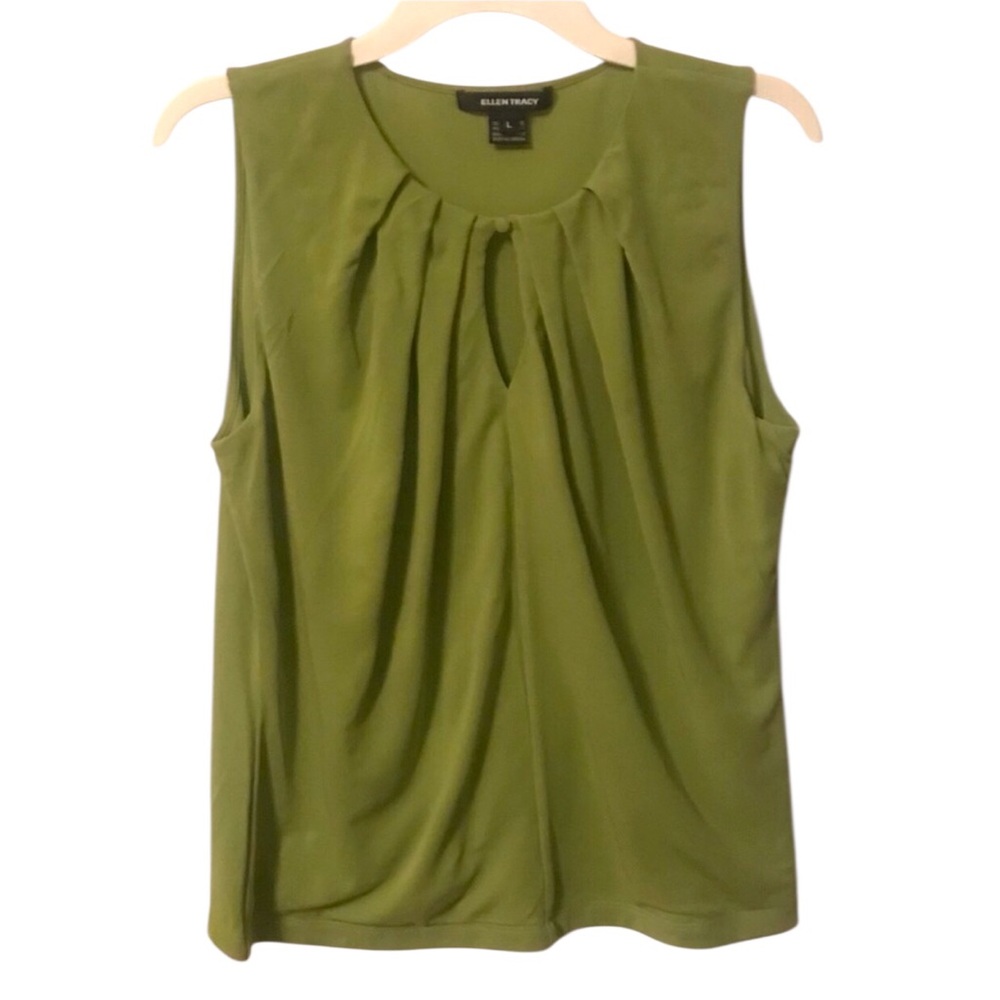 Ellen Tracy lime green 💯% Silk tank top - Picture 11 of 11